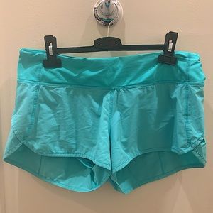 Lululemon speed up teal shorts